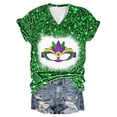 thumbnail image 2 of Fiudx Ropa de Mujer Top de Manga Corta con Cuello En V y Estampado Informal para Mujer, 2 of 3