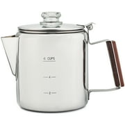 COLETTI Bozeman Coffee Percolator - Camping Coffee Pot  Percolator Coffee Pot for Campfire or Stove Top Coffee Making  6 CUP