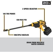 DEWALT Cordless Pressure Washer, Power Cleaner, 550-PSI, 1.0 GPM, Tool Only