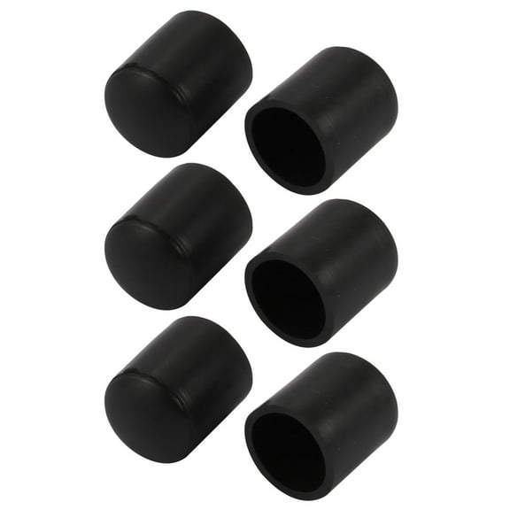 6pcs 12mm Diameter Tube Insert Chair Leg Cap Round Black Tubing Plug