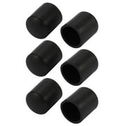6pcs 12mm Diameter Tube Insert Chair Leg Cap Round Black PVC Tubing Plug
