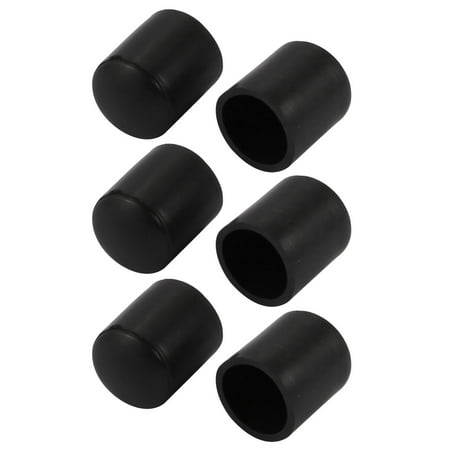 6pcs 12mm Diameter Tube Insert Chair Leg Cap Round Black PVC Tubing Plug