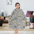 thumbnail image 3 of Blanket Hoodie Ultra Soft Oversized Blanket Sweatshirts with Hood Pocket and Sleeves Warm Cozy Wearable Hooded Blankets Sweater One Size for Teens Boys Girls Panda, 3 of 10