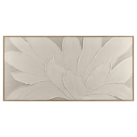 Bouclair Natural Close Up of Flower on Lin Framed Oil Painting
