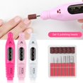 thumbnail image 3 of 6 Types Of Grinding Head Nail Polish Tool Nail Pen Polish USB Portable Nail Polish Tool, 3 of 14