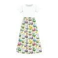 thumbnail image 5 of hengsof Girls Casual Maxi Floral Dress Short Sleeve Dresses with Pockets, 5 of 6