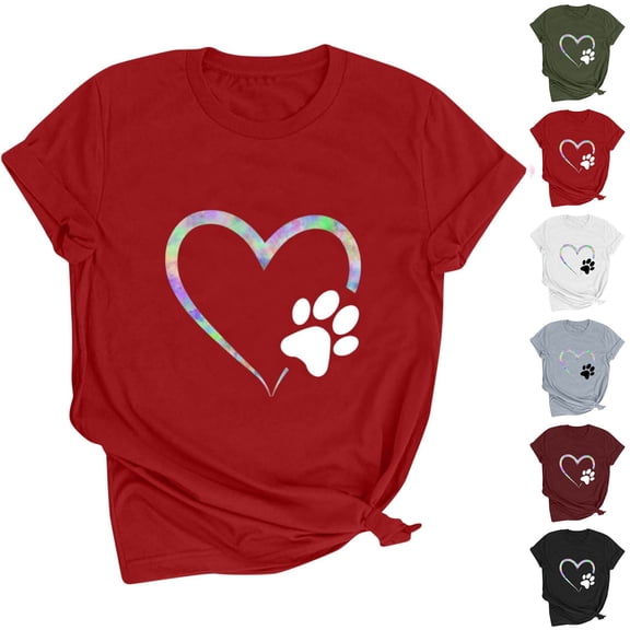 Goodtrade8 Valentines Womens Tops Love Plus Size Ladies Valentines Day Pullover Graphic Short Sleeve for Girlfriend Womens T-Shirts