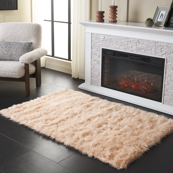 Safavieh Faux Sheep Skin Vesna Solid Area Rug, Light Pink, 3' x 5'
