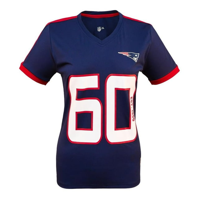 Playera NFL Talla M Manga Corta New England Patriots Azul Marino para Mujer