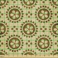 thumbnail image 2 of Ambesonne Retro Fabric by the Yard Upholstery, Repeating Circles Petals, 1 Yard, Caramel and Beige, 2 of 5