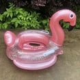 thumbnail image 4 of 1pc Large Swimming Ring, Flamingo Shaped Sequins Translucent Swimming Ring, Suitable For Outdoor Swimming, 4 of 5