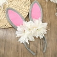 thumbnail image 6 of FENOHREFE Cosplay Bunnies Girl Hairhoop with Flower Decors Lovely Spring Theme Rabbits Ear Headband Costume Accessories All Ages, 6 of 6