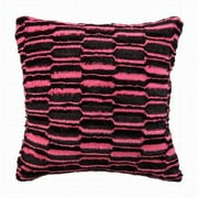 Brunton Faux Fur Pink & Black Riviera Stripe Throw Pillow Accent Toss Cushion