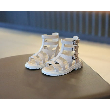

DancePeanut Summer Children Girls Strap Beach Sandals Gladiator Shoes For Kids Girls Hook & Loop Fashion Sandals Size 22-36