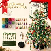 DIY Beaded Christmas Tree Kit, Christmas Decorations Handmade Beads Craft Set, Sparkling Crystal Xmas Ornaments for Table Decor Holiday Gifts by MPOISVA