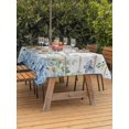 thumbnail image 3 of Outdoor Tablecloth with Umbrella Hole for Patio/Picnic/Party/Camping, Blue Hydrangea Waterproof Table Cloth Rectangle Table Cover Washable, Spring Summer Eucalyptus Wooden (60"x 120"), 3 of 9