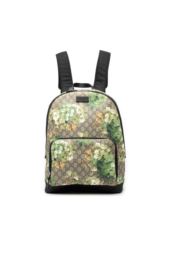 Pre-Owned Gucci GG Blooms Supreme Backpack 406370 Beige Blue Leather Men's GUCCI (Good)