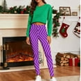 thumbnail image 4 of Gamivast Striped Yoga Leggings for Women Plus Size High Waisted Tummy Control Stretchy Pants Christmas Pull on Holiday Leggings Casual Winter Fashion Workout Running Pants, 4 of 6