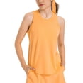 thumbnail image 1 of Camiseta sin mangas de entrenamiento para mujer, cuello redondo, secado rápido, transpirable, sin mangas, camiseta deportiva con rayas reflectantes para correr naranja 10, 1 of 5