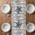thumbnail image 4 of Table Runner 48 Inches Long for Kitchen Dining, Texas Star Navy Blue Dresser Scarf Farmhouse, Dining Table Decorations for Wedding/Parties, Farmhouse Vintage Art Wooden 13 x 48 In, 4 of 8