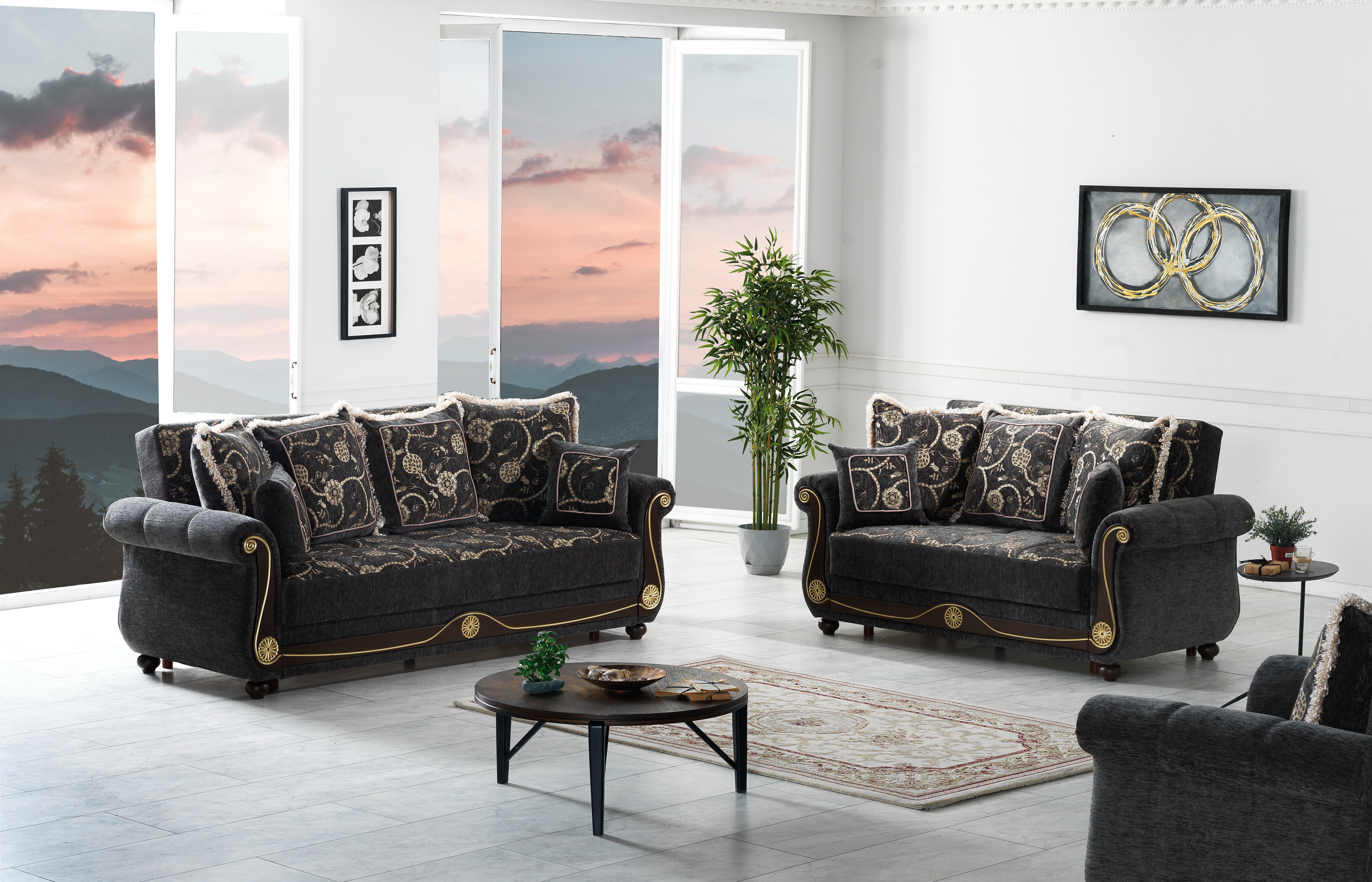 Ottomanson Convertible Sleeper Sofa Bed with Hidden Storage, Firm Comfort Couch, Gray