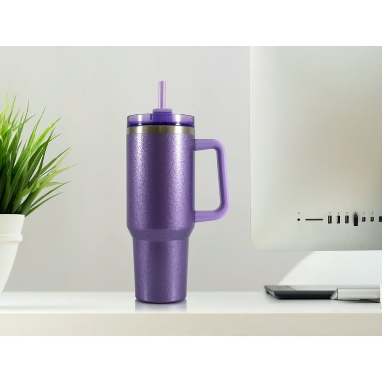 Mainstays 40 oz Stainless Steel Tumbler with Straw and Handle
