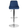 thumbnail image 6 of 2 Pack Contemporary Adjustable Height Barstool in Blue Fabric - Kitchen Furniture, 6 of 7