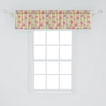 thumbnail image 2 of Ambesonne Circle Pattern Window Valance, Geometric Art Design with Contemporary Rounds and Vertical Lines, Curtain Valance for Kitchen Bedroom Decor with Rod Pocket, 54" X 12", Peach Pink and Seafoam, 2 of 3