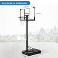 MaxKare 44" Portable Basketball Hoop 6 ft. 7 in. to 10 ft. Height Adjustable with Wheels and
