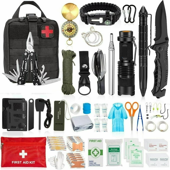 150Pcs Outdoor Emergency Gear Survival Kit Camping Hiking Tactical Backpack US