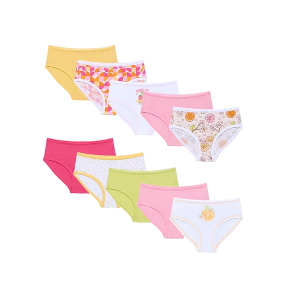 Kindly Yours Girl’s Cotton Brief Underwear, 10-pack, Sizes S-XL