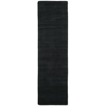 SAFAVIEH Himalaya Rachelle Solid Wool Runner Rug, Black, 2'3" x 18'