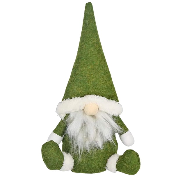 Muñeca sin rostro Navidad decorativa Papá Noel Adorno de tela Muñeca hecha a mano para decoración navideña, Verde seitruly HA000596-02