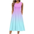 thumbnail image 2 of FDGIU 2025 Women's Summer Casual Dress - Sleeveless Sundress with Pockets, Flared Midi Swing Dress for Beach/Vacation, 2 of 5