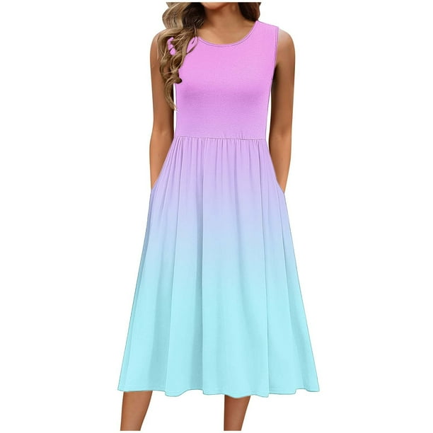 mfyjkho Vestidos para mujer, Vestido informal de manga corta con cuello redondo y bolsillos para mujer Vestidos maxi para mujer xxl
