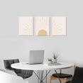 thumbnail image 4 of Boho Wall Art Set of 3, Framed Canvas Wall Art Yellow Sun Rising on the Horizon Geometric Nature Illustrations Line Art Wall, Office, 12"x16" Natural, 4 of 6