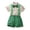 12#Dark Green, variant on Sibling Matching Floral Print Peter Pan Collar Girl Dress Kids Short Sleeve Floral Dress Matching Boy Plaid Suspender Outfit Sets