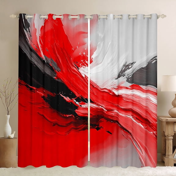 Manfei Boys Girls Oil Painting Curtains Pack of 2 (42x84 Each),Abstract Gradient Curtains Blackout,Graffiti Splash Bedroom Curtains,Microfiber Bedroom Decor