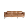 thumbnail image 3 of Pemberly Row 85" Transitional Buffalo Leather Sofa in Tan Finish, 3 of 7