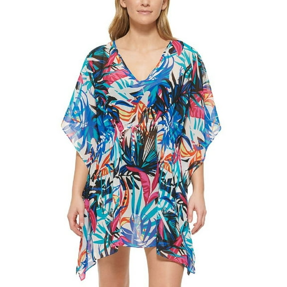 Calvin Klein Womens Cover Up Sheer Swim Short Sleeve Lightweight S/M New Nwt