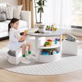 thumbnail image 4 of Costway 5 Piece Kids Play Table and Chairs Set Round Nesting Table Toddler Furniture Gray, 4 of 10