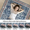thumbnail image 6 of Tzou 5'x7' Persian Area Rug Soft Doormat for Bedroom Anti-Slip Washable Floor Carpet for Living Room Dining Room, Dark Blue, 6 of 7