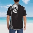 thumbnail image 4 of Balery Gothic Skull Drape Camisas hawaianas de manga corta para hombre, camisas playeras de corte holgado, camisas de vacaciones con botones,Large, 4 of 7