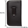thumbnail image 3 of Calabria Jumbo/Large Slip-in Soft Eyeglass Case with Vertical Plastic Belt Clip (Black), 3 of 3
