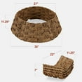 thumbnail image 2 of Favory 36in Christmas Tree Collar, Basket Woven Hyacinth 3-Piece Holiday Rattan Tree Skirt Accessory for Home w/Cord Cut-Out - Chestnut, 2 of 10