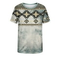 thumbnail image 3 of Men's Western Aztec Crewneck T Shirt Ethnic Totem Graphic Summer Tee Tops Casual Short Sleeve Workout Shirts, 3 of 4
