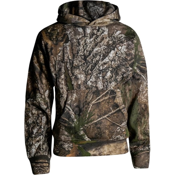 Kids Classic Hoodie, Kangaroo Front Pocket, Camo Cuff, 60/40 Cotton Poly Blend Hoodie (Boys and Girls)