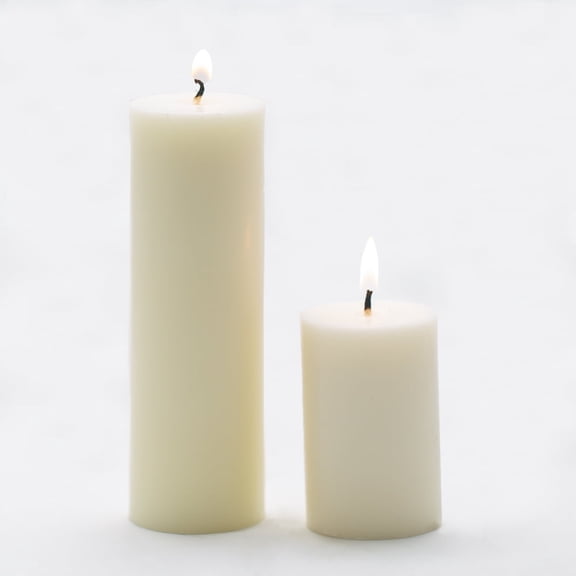 Richland Pillar Candles Light Ivory 2" x 3" & 2 x 6" Set of 20
