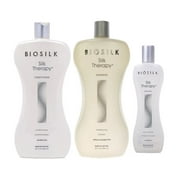 Biosilk Silk Therapy Shampoo and Conditioner ( 34 oz each ) with Original Silk Therapy 12 oz
