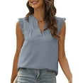 thumbnail image 2 of Qiylii Women Summer Tank Tops Blouse, Sleeveless Plain/Flower/Leaves V-Neck Lace Shirts, Ladies Loose Casual Vest, 2 of 6
